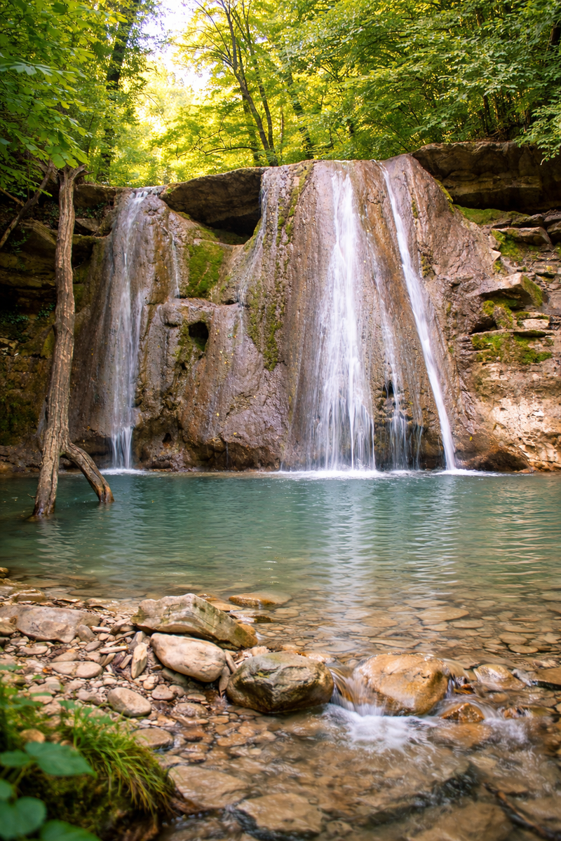 Один из примеров водопадов по пути джиппинга Джанхот. 