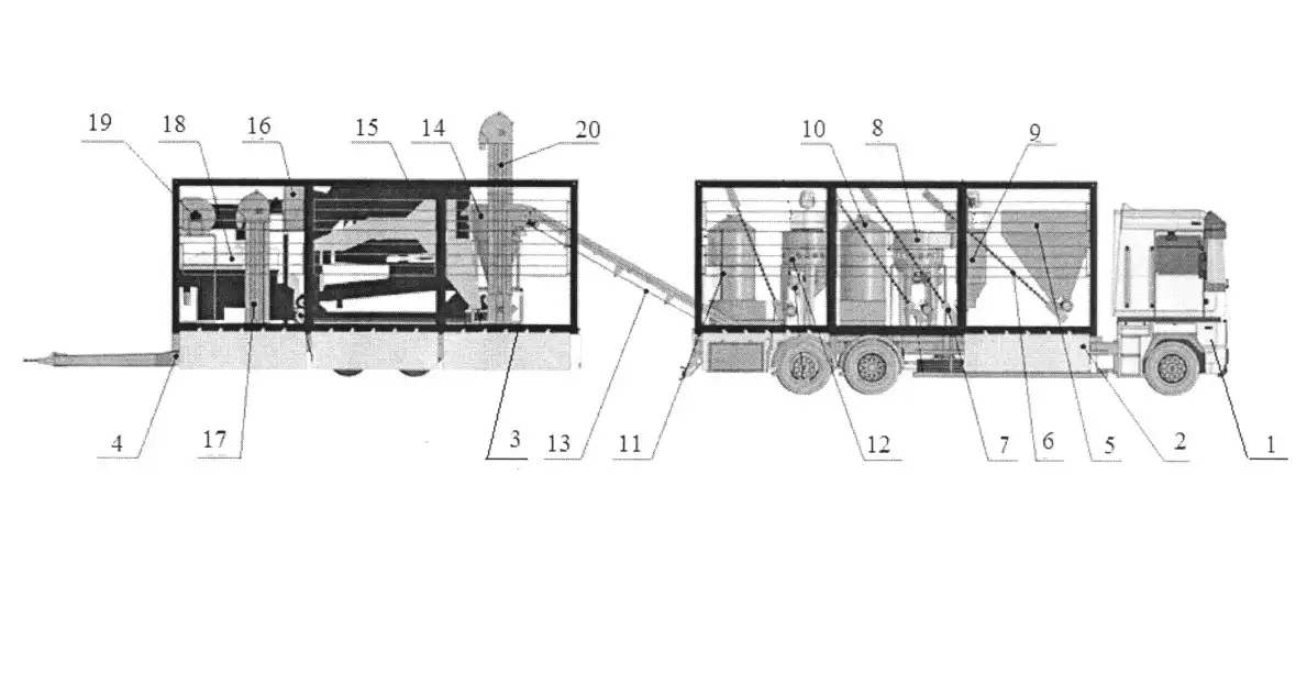 Схема зерно-семяочистительного комплекса, разработка Алтайского ГАУ (Источник фото: © Константин Пехтерев / asau.ru / пресс-служба АГАУ) 