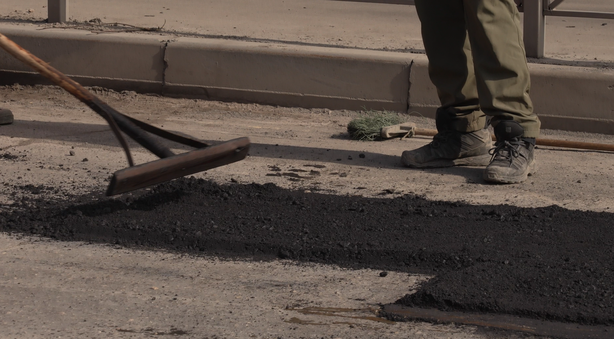 Ямочный ремонт на улице Ново-Спортивная