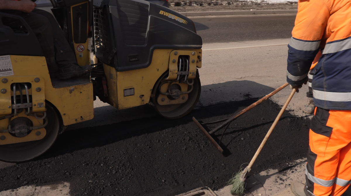 Ямочный ремонт на улице Ново-Спортивная