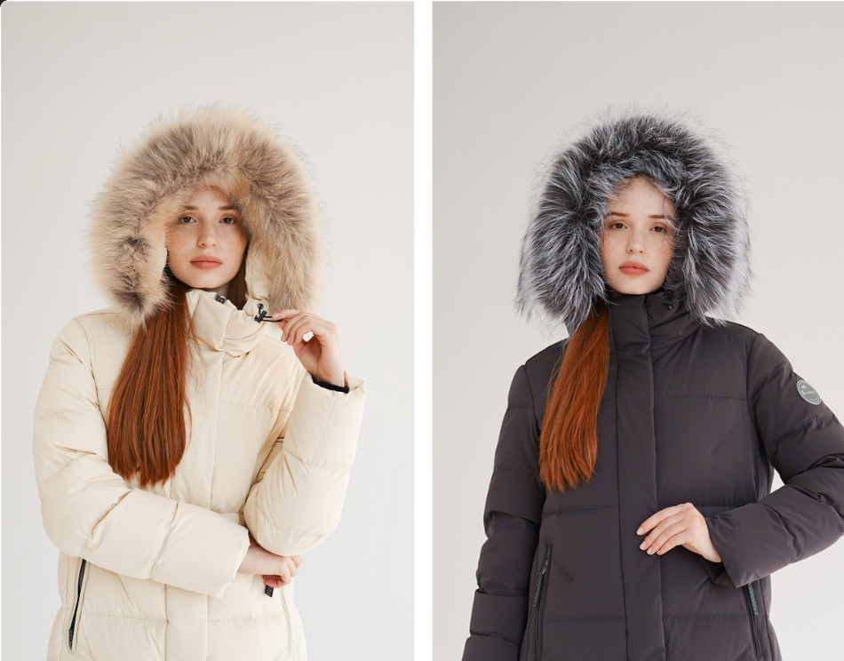 В коллекции Laplanger используется мех чернобурки и енота