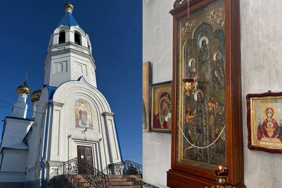 Воры вломились в храм и похитили золотые украшения с местной иконы (справа). Фото: Предоставлено группа «Табынская икона» «ВКонтакте»