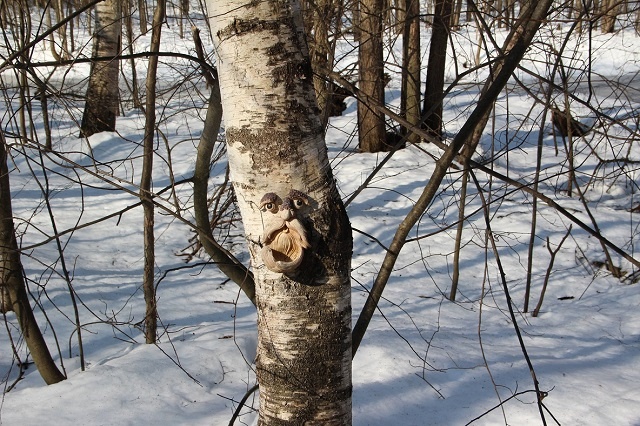 "Леший" на экотропе "Земля оленей" в Керженском заповеднике