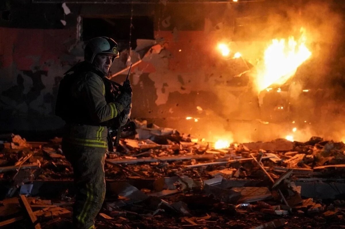    Последствия атаки российских дронов.