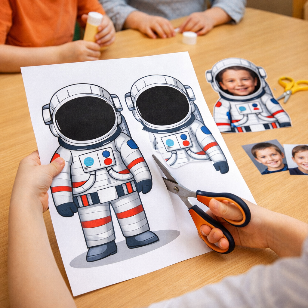 поделка космонавт с фото ребёнка
