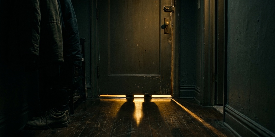 Человек с обратной стороны двери