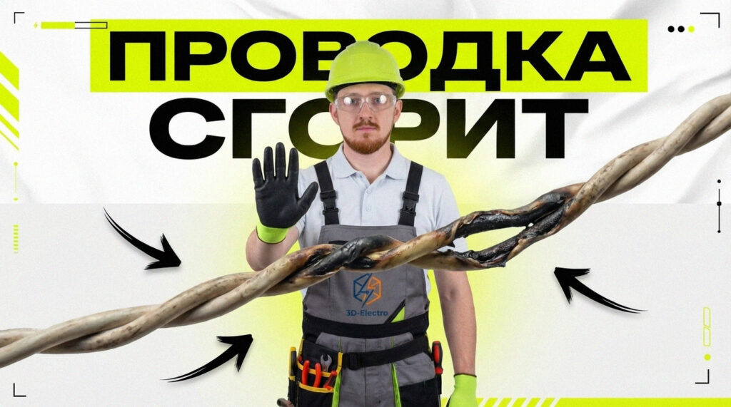    Пример монтажа открытой ретро-проводки в деревянном интерьере 3DElectro