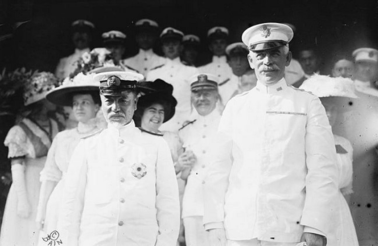 Адмирал Х.Того во время поездки в США в Вест-Пойнт, Нью-Йорк, август 1911 года