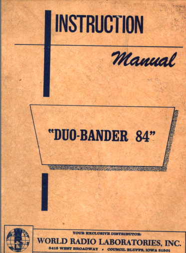 Рис. 2. Из Instruction manual "Duo Bander 84.