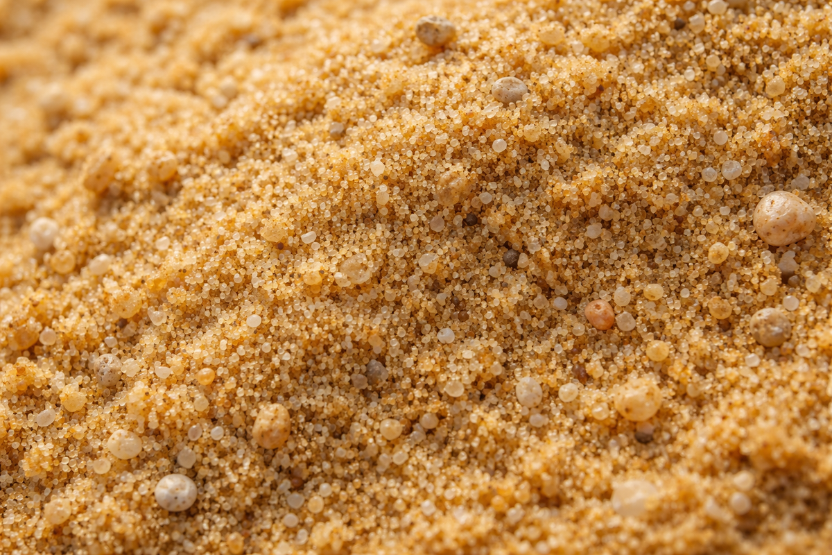 Карьерный песок — наиболее доступный вариант для фундаментных работ и обратной засыпки