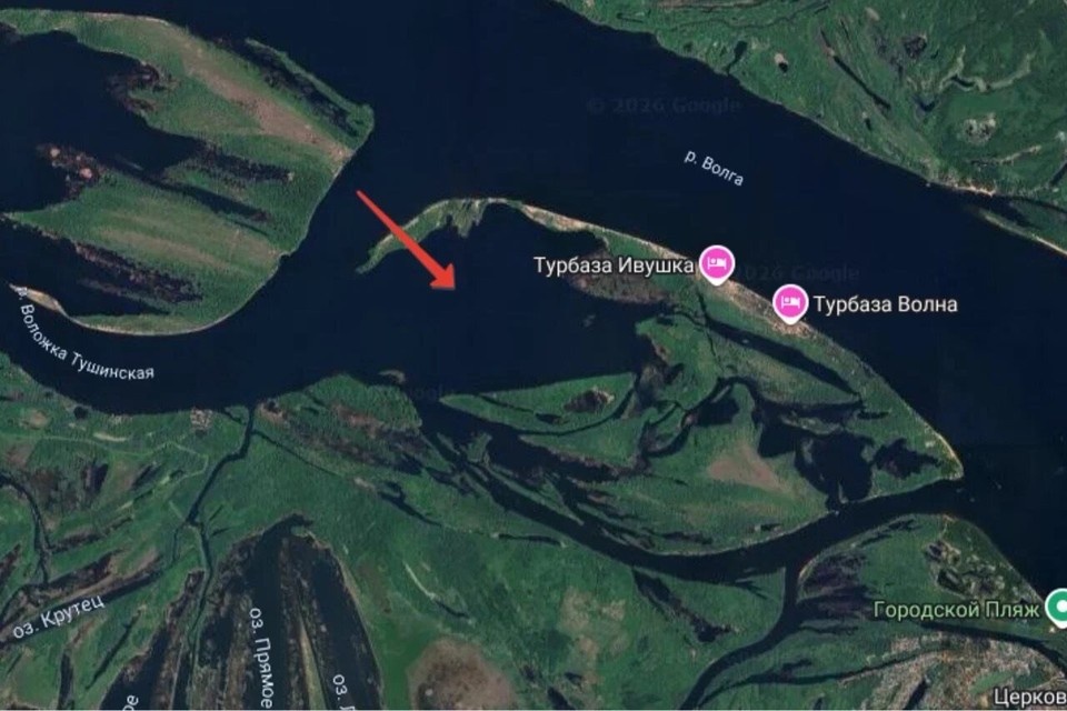    Геометка, которую прислал мужчина в редакцию. Маслянистую жидкость обнаружили в затоне недалеко от турбазы. Фото: предоставлено «КП-Самара»