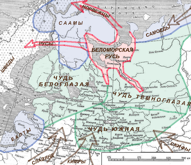 Распространение чуди. Взято с сайта ukhtoma.ru