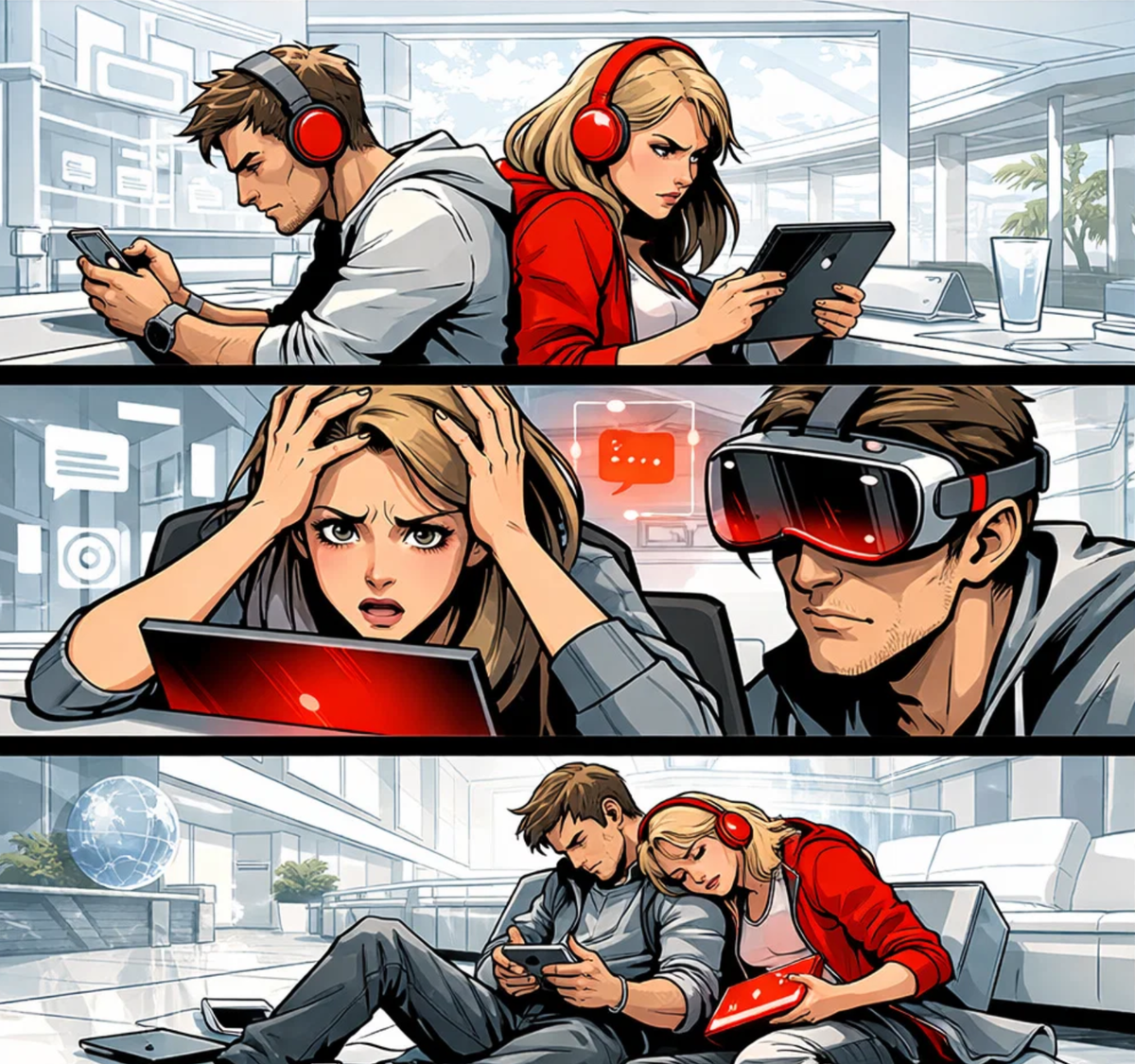 Сравнивая с показателями 2021 года, можно отметить, что проблема актуальна: все больше людей признают себя зависимыми. ИИ-иллюстрация