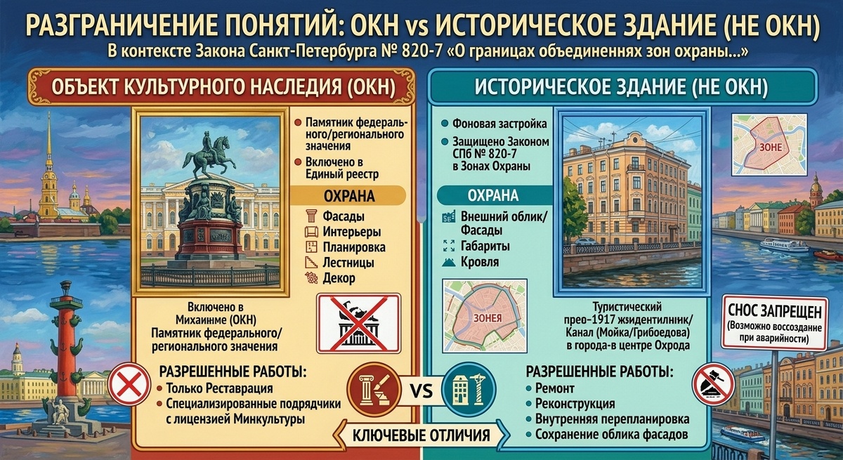 Иконографика: разница между объектом культурного наследия и историческим зданием в Санкт-Петербурге. Кругозор Проектировшика