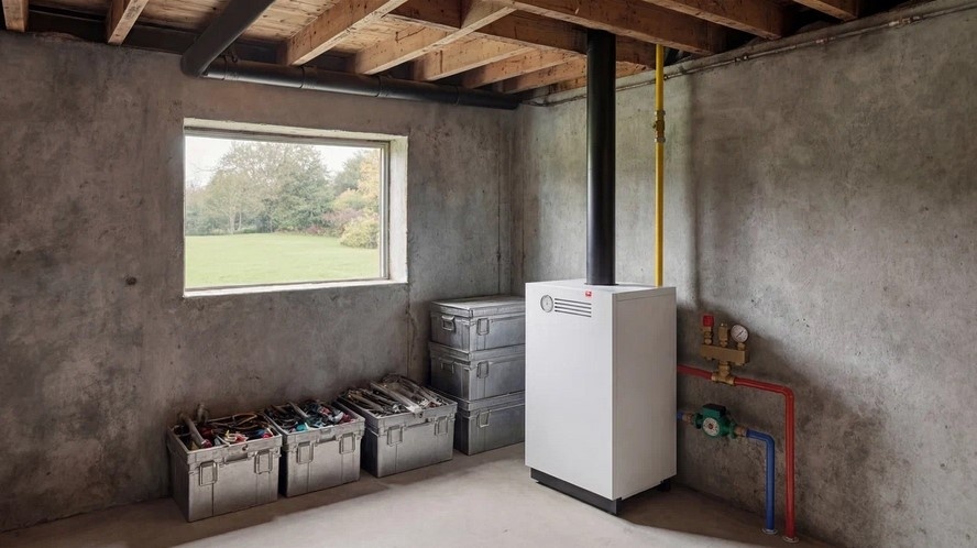 Площадь котельной должна быть не менее четырех квадратных метров, также важно 
предусмотреть дымоход, огнеупорную отделку стен и пола