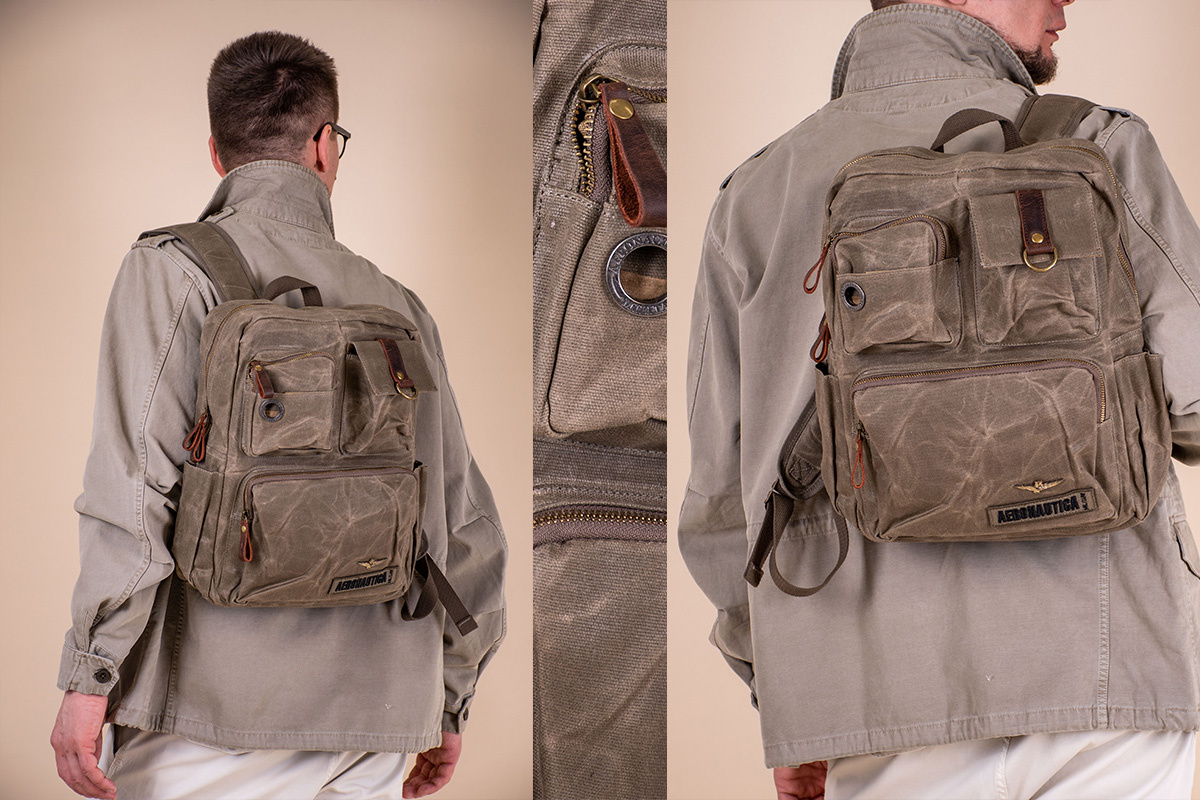 Рюкзак AERONAUTICA MILITARE SS 26/CN хаки (BO 1181)