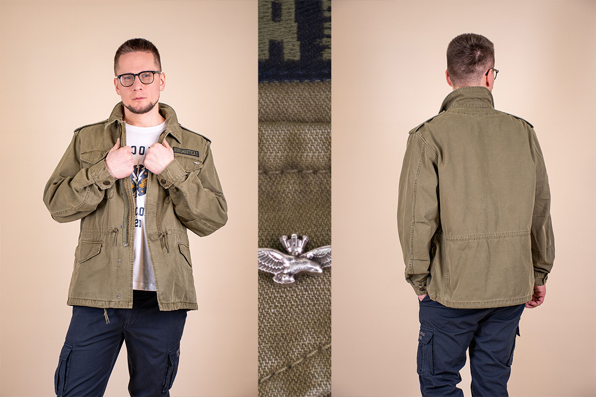 Ветровка M-65 AERONAUTICA MILITARE SS 26 оливковая (AB 3044)