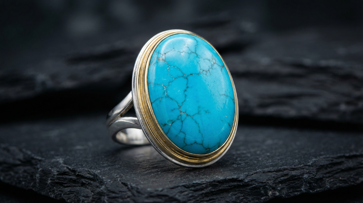 Бирюзу называют "небесным камнем". Её цвет — от бледно-голубого до насыщенного сине-зеленого