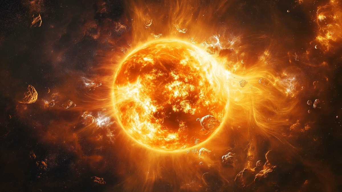    Со временем желтые карлики — звезды, подобные нашему Солнцу — исчерпывают водород в ядре и превращаются в красных гигантов.