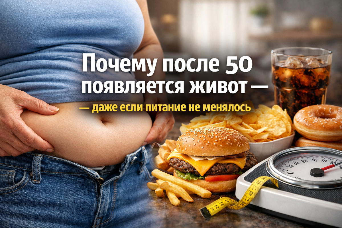 Почему после 50 появляется живот — даже если питание не менялось