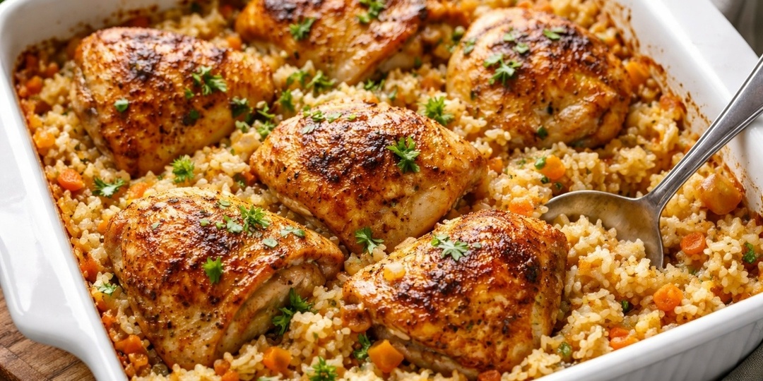 Когда нет сил готовить, делаю так: курица и рис в одной форме и без лишней посуды