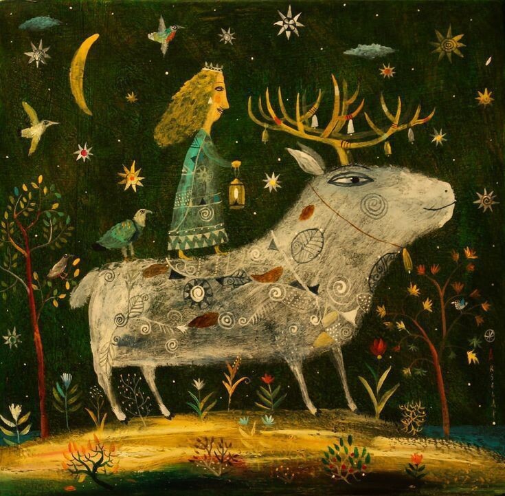 Дриада и олень