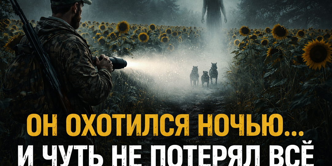 Он охотился ночью на барсука и чуть не потерял всё — мистическая история из подсолнечного поля