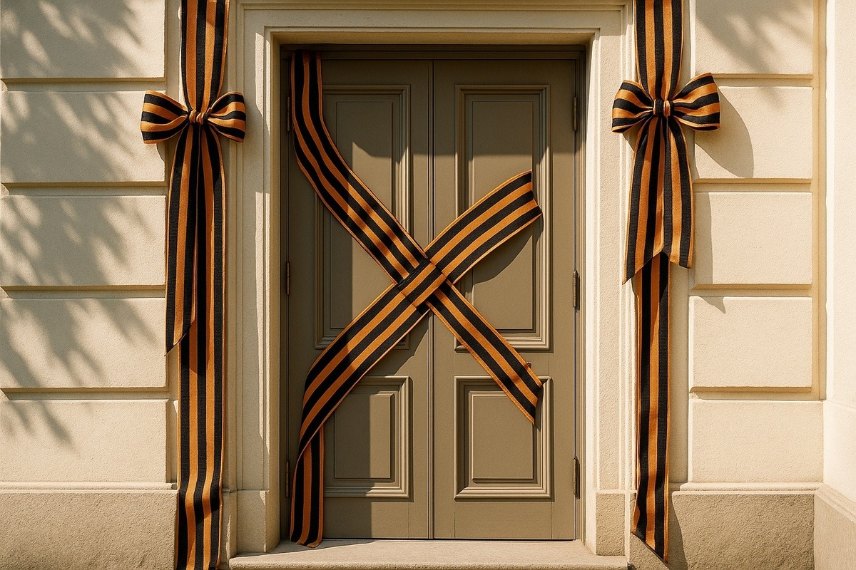 Украшение фасада к 9 мая