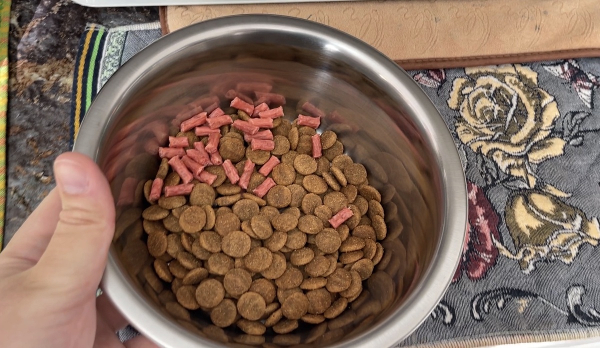 С вкусняшками сухой корм вкуснее 😋! 💯