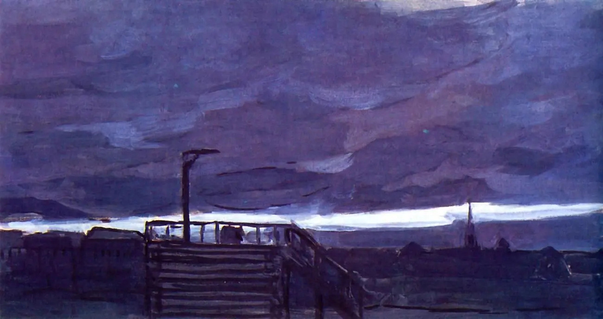     Александр Головин. Эшафот. 1900   
Эскиз декораций к опере А. Н. Корещенко «Ледяной дом»