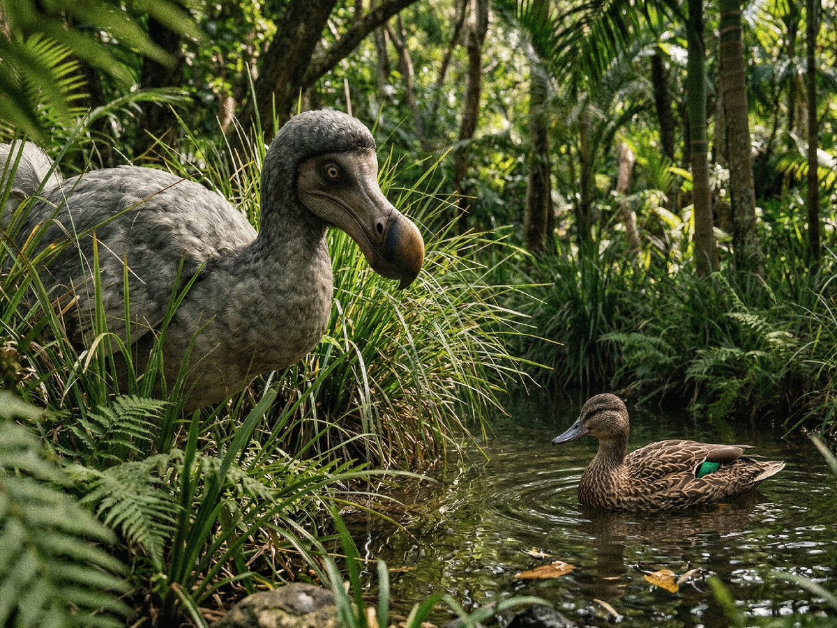 В среде биологов есть термин — «островная наивность». Возникает она у видов, длительно живших в изоляции и без естественных врагов. Физиологически у таких животных отсутствуют врождённые реакции страха на других существ. Иллюстрация Приключения натуралиста, CC BY 4.0