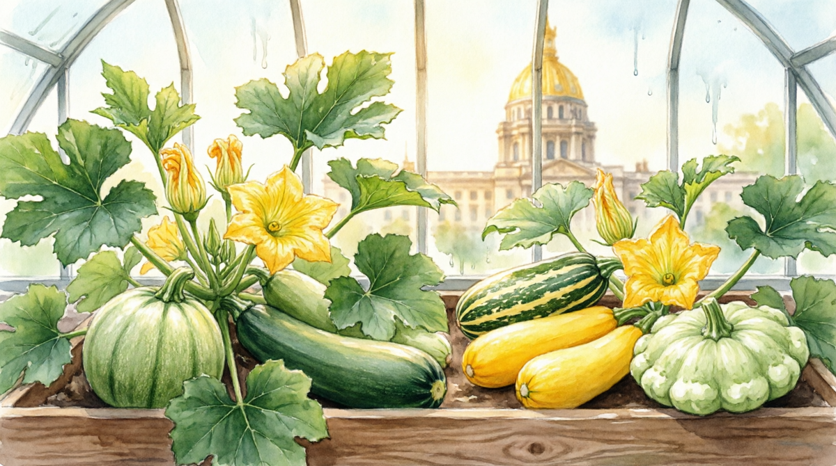 мои  мечты об идеальных кабачках в идеальной теплице при идеальном питерском климате 