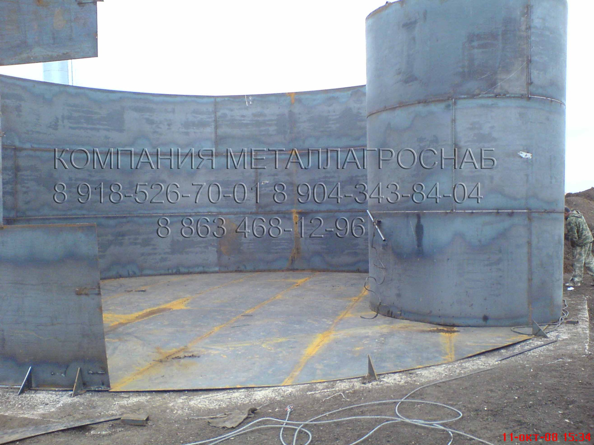 Размотка и монтаж резервуара 400 м3.