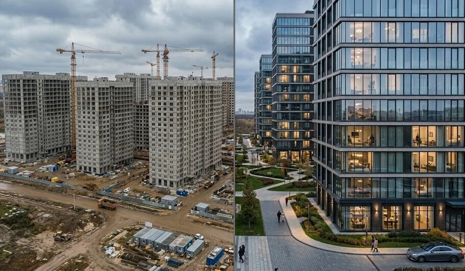 Стройка в спальном районе