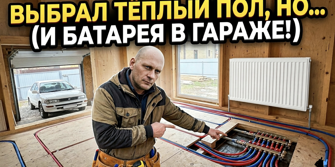 Все отговаривали, а я отказался от батарей в доме 10х10. Но в гараже пришлось сделать всё наоборот (Честный опыт)