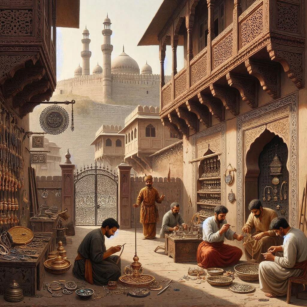 Узкая улочка в квартале ювелиров средневекового Дели