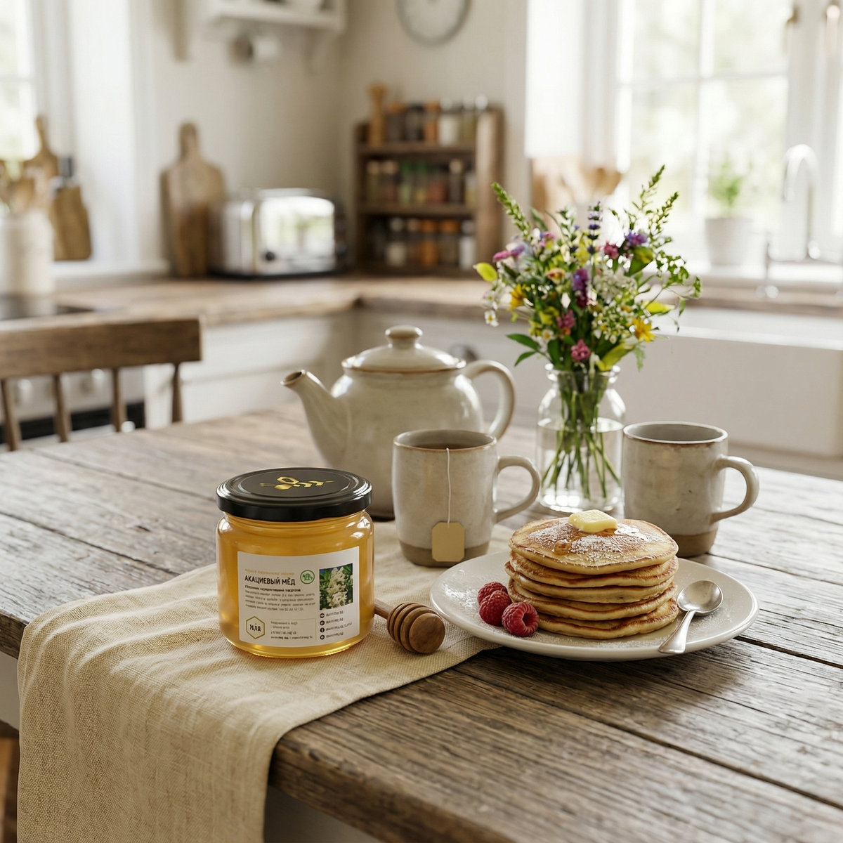 Акациевый мëд в фирменной идеальной упаковке. 