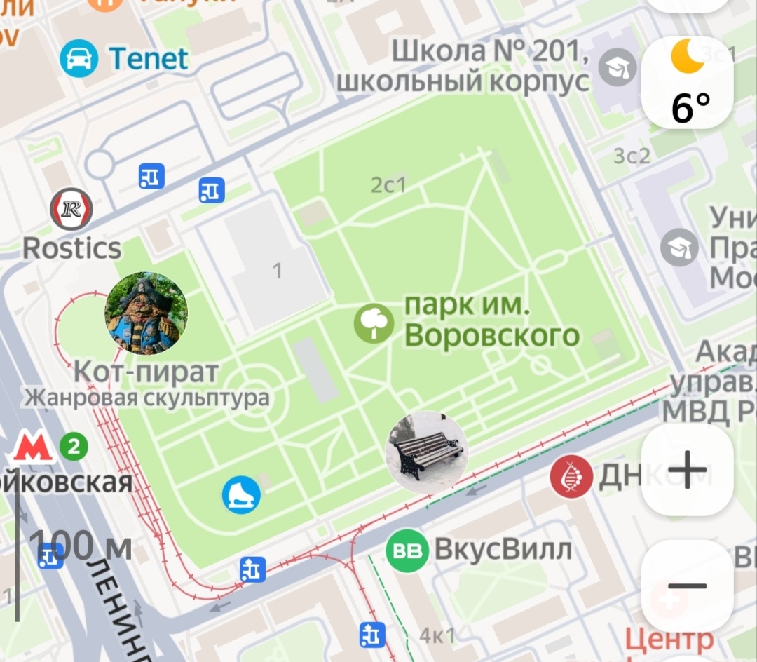 Парк им. Воровского на Яндекс.Картах.