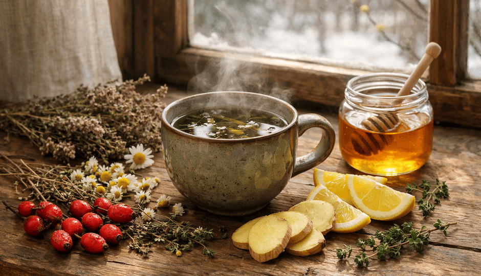 Травяные чаи для поддержки иммунитета в межсезонье