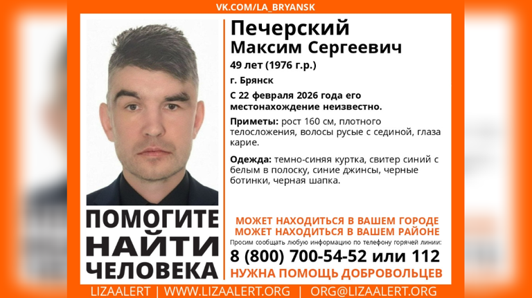 Пропавшего перед Днем защитника Отечества брянца спустя месяц нашли живым