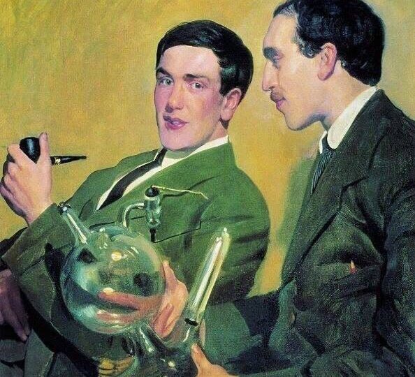 "Портрет профессоров П.Л. Капицы и Н.Н. Семёнова" 1921г