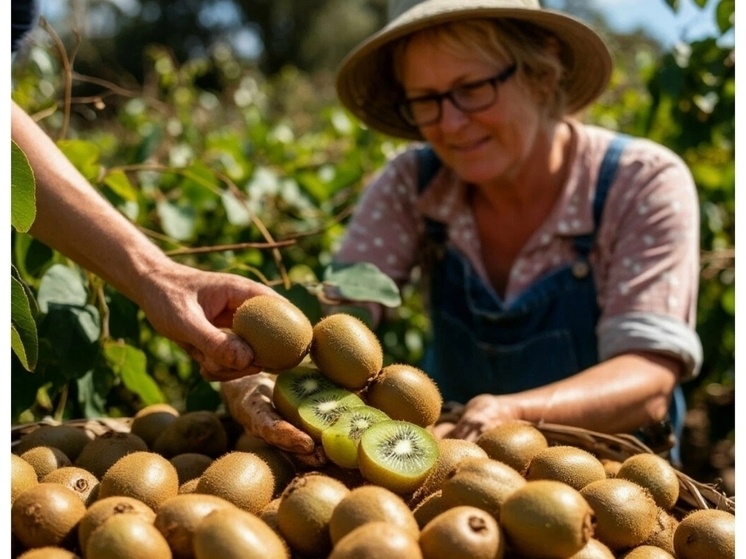     Сегодня киви можно купить в любом магазине, а в Сочи даже есть свои плантации — их заложили почти 30 лет назад, привезя саженцы из Болгарии. Фото сгенерировано