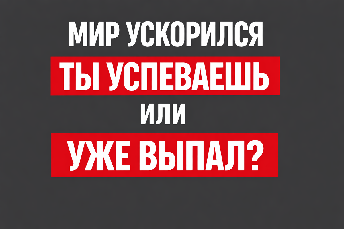 Мир ускорился. Ты успеваешь или уже выпал?