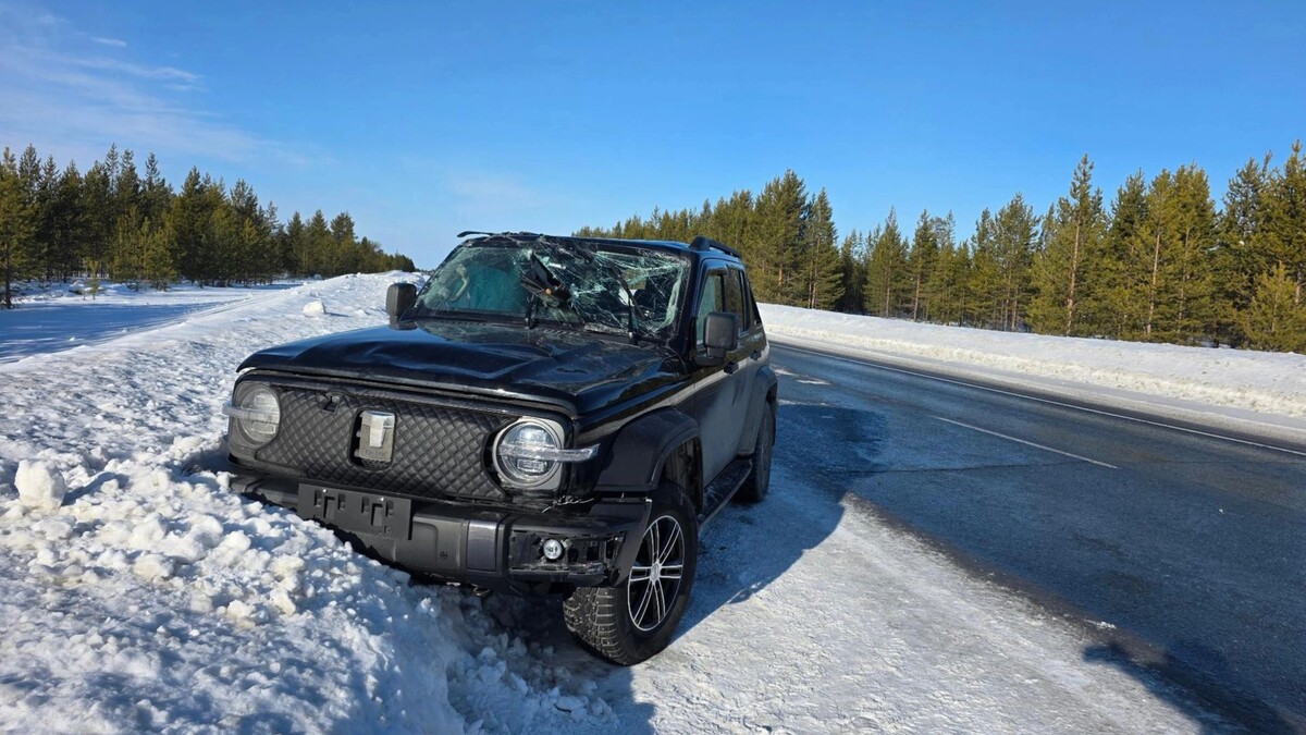    ДТП с GWM TANK 300 на трассе Сургут — Салехард. Фото: Госавтоинспекция ЯНАО