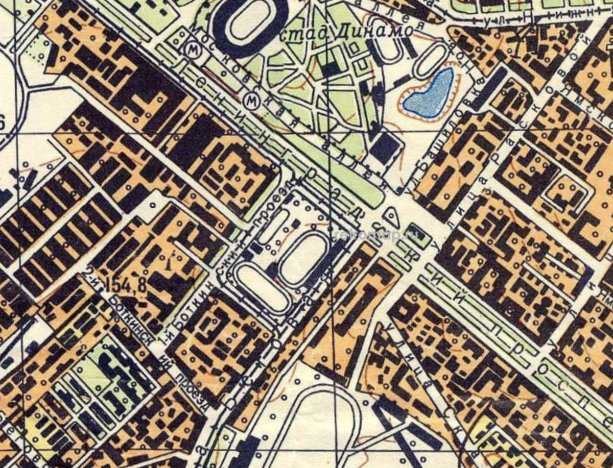 Так это всё выглядело на карте 1968 года. С сайта www.retromap.ru.