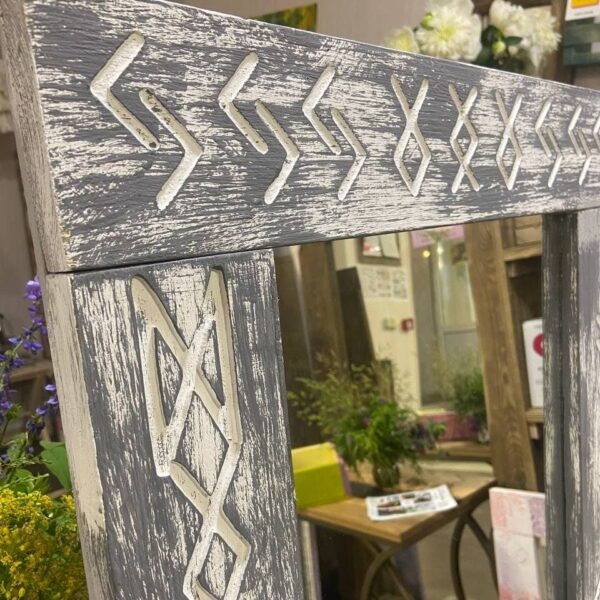 Зеркало авторское деревянное «Руны», 139 x 53 см