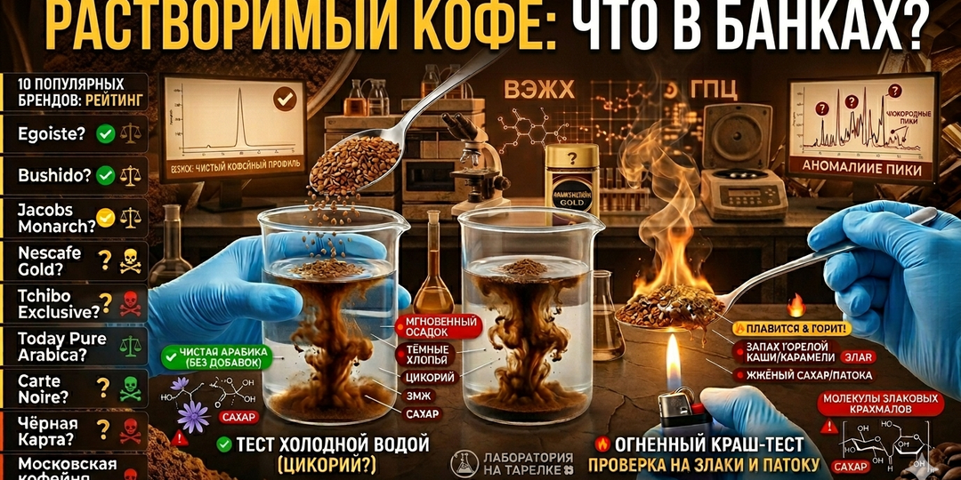 Растворимый кофе: Как нас дурят на «бодрости» и есть ли настоящий кофе в банках за 300 рублей? (Тест 10 марок)