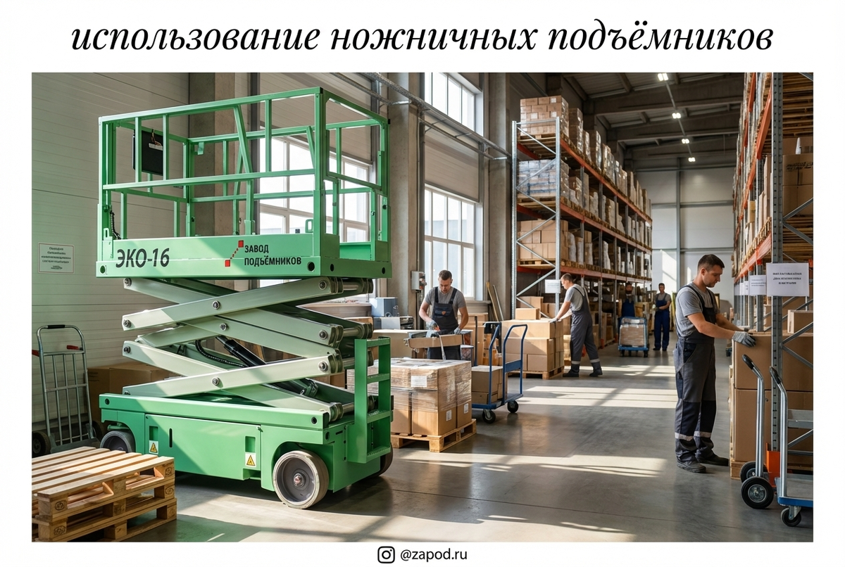    Применение ножничных подъёмников для складских операций admin