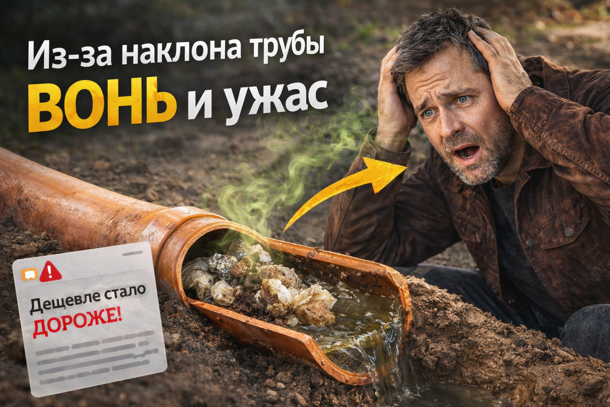 Сэкономил на уклоне канализационной трубы — вскрыл осенью, ахнул: мой разоблачающий опыт