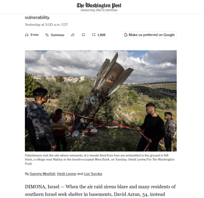    ФОТО: Скриншот статьи Washington Post